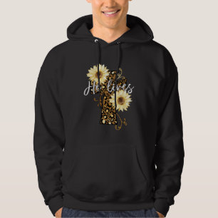 He Lives Happy Easter Day Jesus Cross Religious Ch Hoodie