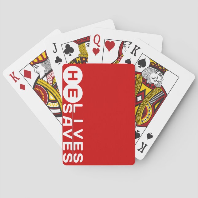 He Lives He Saves Playing Cards (Back)