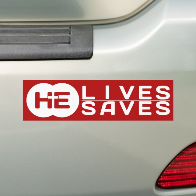 HE Lives HE Saves | The Cross | Jesus Bumper Sticker (On Car)