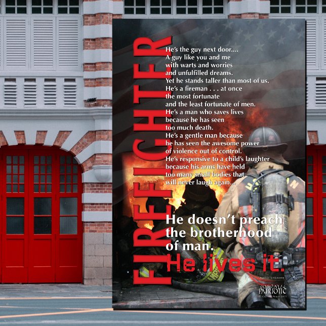 HE LIVES IT FIREFIGHTER POSTER (Creator Uploaded)