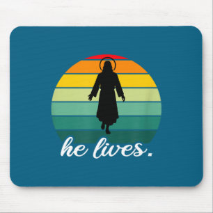 He Lives Jesus Christ Resurrection Bible Verse Mouse Pad