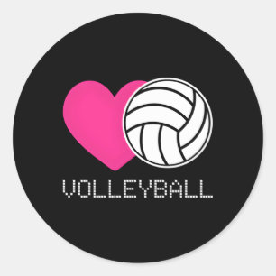 He Love Volleyball Classic Round Sticker