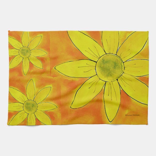 He Loves Me Daisy - American MoJo Kitchen Towel (Horizontal)