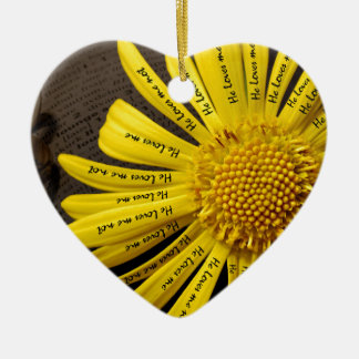 he loves me he loves me not ceramic ornament