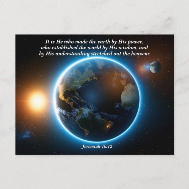 He Made the Earth: God & Creation Verse Postcard (Front)