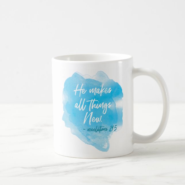"He Makes all things new" - Bible Passage Coffee Mug (Right)