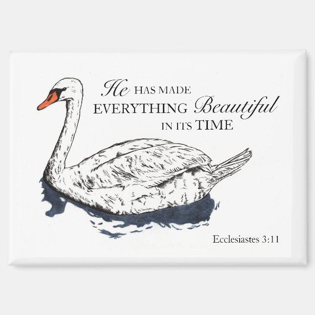 He Makes Everything Beautiful Bible Verse Magnet (Front)