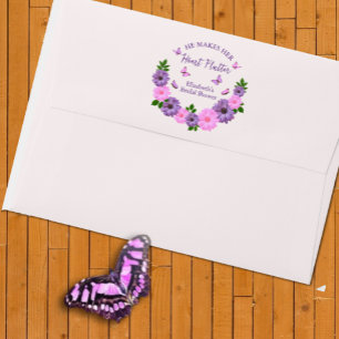 He Makes Her Heart Flutter Butterfly Bridal Shower Envelope