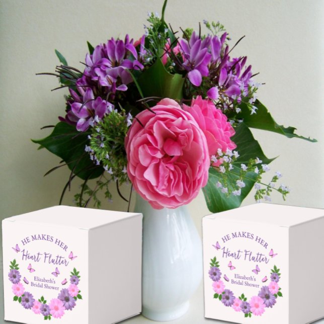 He Makes Her Heart Flutter Butterfly Bridal Shower Favour Box (Creator Uploaded)
