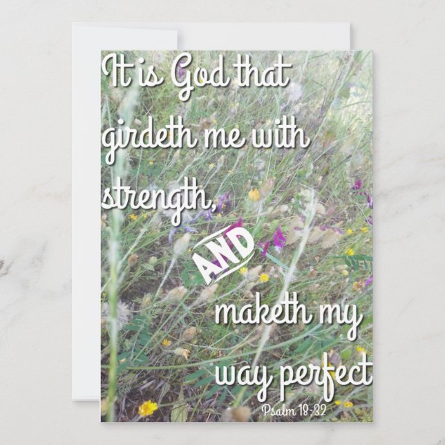 He Maketh My Way Perfect - Scripture Art Card (Front)