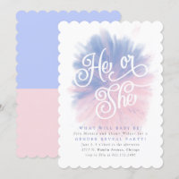 He or She Baby Gender Reveal Party Bomb Invitation