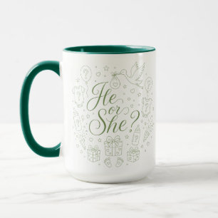 He or She Baby Shower Gender Reveal Mug