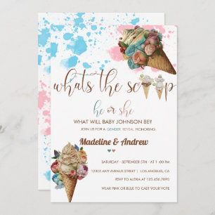  He Or She   Boy Or Girl   Gender Reveal Invitation