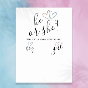 He Or She Boy Or Girl Gender Reveal Voting Sign
