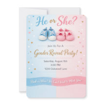 He or She? Gender Reveal Invitation