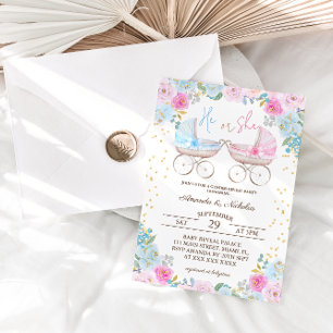 He or She Gender Reveal  Invitation