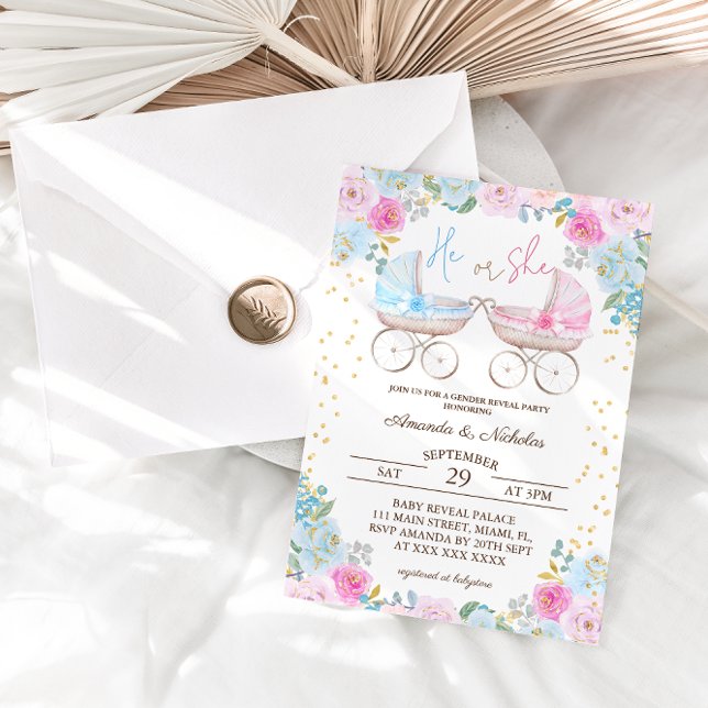 He or She Gender Reveal  Invitation (Creator Uploaded)