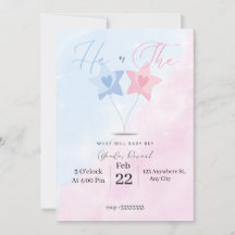 He or She Gender Reveal Party Invitation