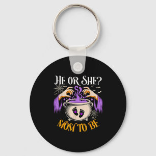He Or She Mom To Be Baby Reveal Halloween Costume  Key Ring