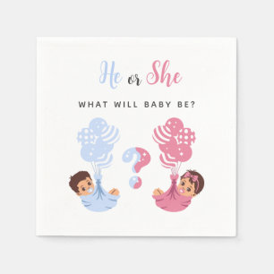 He or She Pink and Blue Baby Napkin