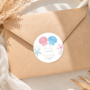 He or She Shell We See Gender Reveal Stickers