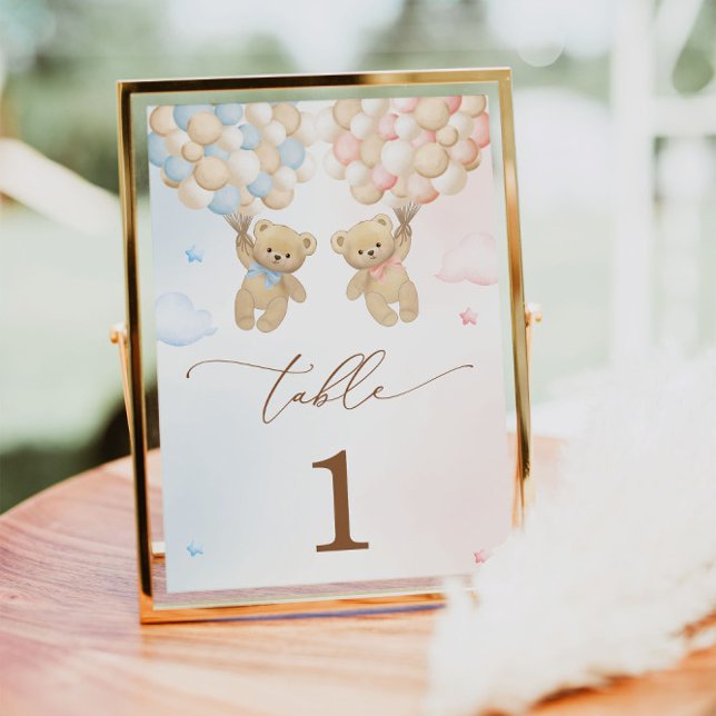 He or She Teddy Bear Gender Reveal Table Number (Creator Uploaded)