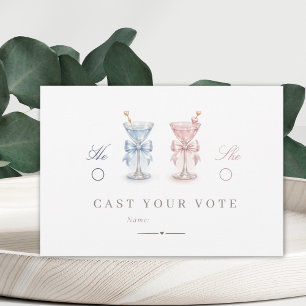 He Or She Voting Gender Reveal Guessing Game Thank You Card