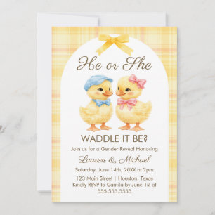 He or She WADDLE IT BE? Gender Reveal Invitation