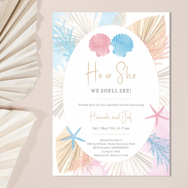He or She We Shell See Baby Gender Reveal invite (Creator Uploaded)