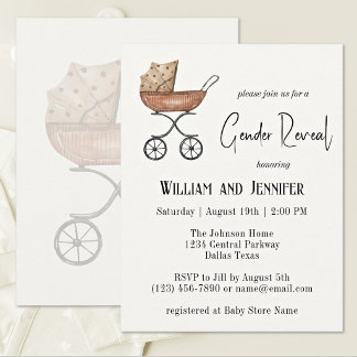 He or She What Will Baby Be, Gender Reveal Invitation