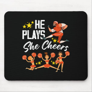 He Plays She Cheers Football Son Cheerleader Cheer Mouse Pad