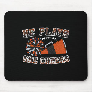 He Plays She Cheers Loud Proud Football And Cheer Mouse Pad