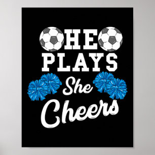 He Plays She Cheers Sister Football Brother Cheerl Poster