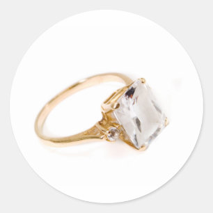 He Put a Ring on It/Save the Date Classic Round Sticker