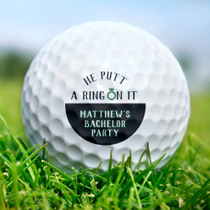 He Putt a Ring On It Golf Bachelor Party Balls
