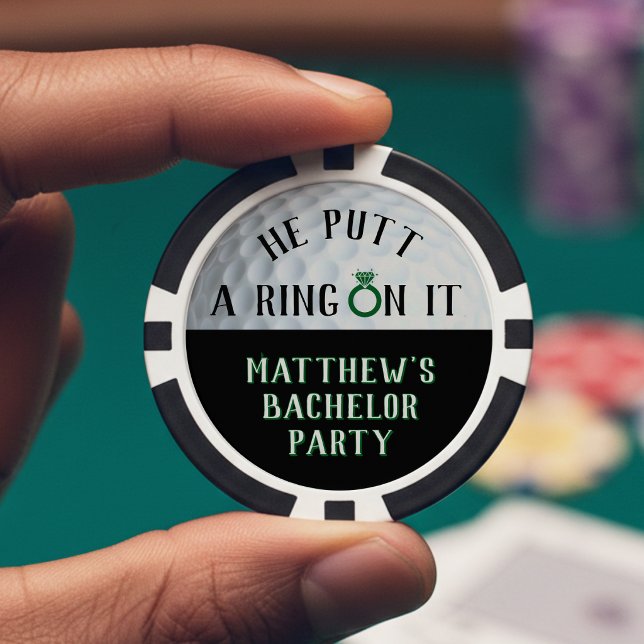 He Putt a Ring On It Golf Bachelor Party Poker Chips (Creator Uploaded)
