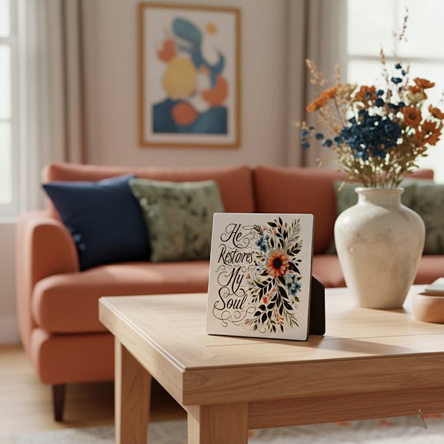 He restores my soul floral plaque (Creator Uploaded)