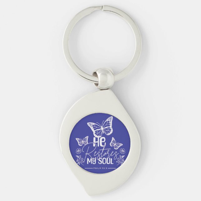 He Restores My Soul Key Ring (Front)