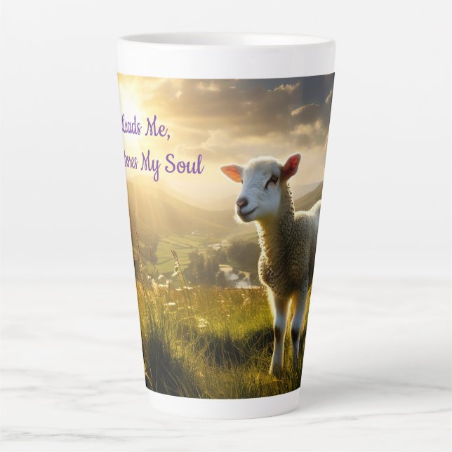He Restores My Soul Lamb Latte Mug (Front)
