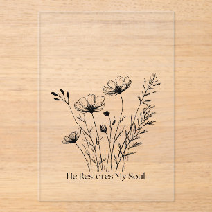 He Restores My Soul Minimalist Design Acrylic Invitations