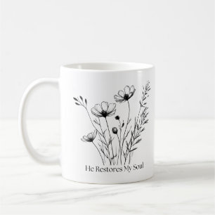He Restores My Soul Minimalist Design Coffee Mug