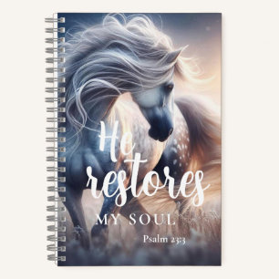He Restores My Soul Psalm 23:3 Christian Spiral  Notebook