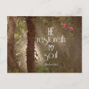 He restoreth my Soul Bible Verse Postcard