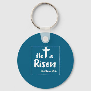 He Risen Easter Religious Cross Easter Key Ring