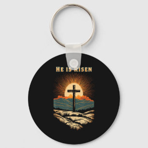 He Risen Easter Resurrection Jesus Scripture Desig Key Ring