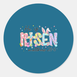 He Risen Jesus Christian Happy Classic Round Sticker