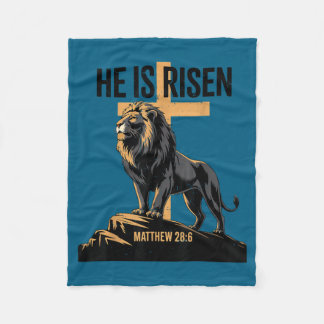 He Risen Jesus Lion Judah Fleece Blanket
