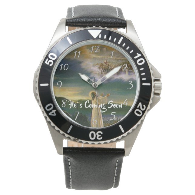 HE`S COMING SOON Christian Faith   Watch (Front)