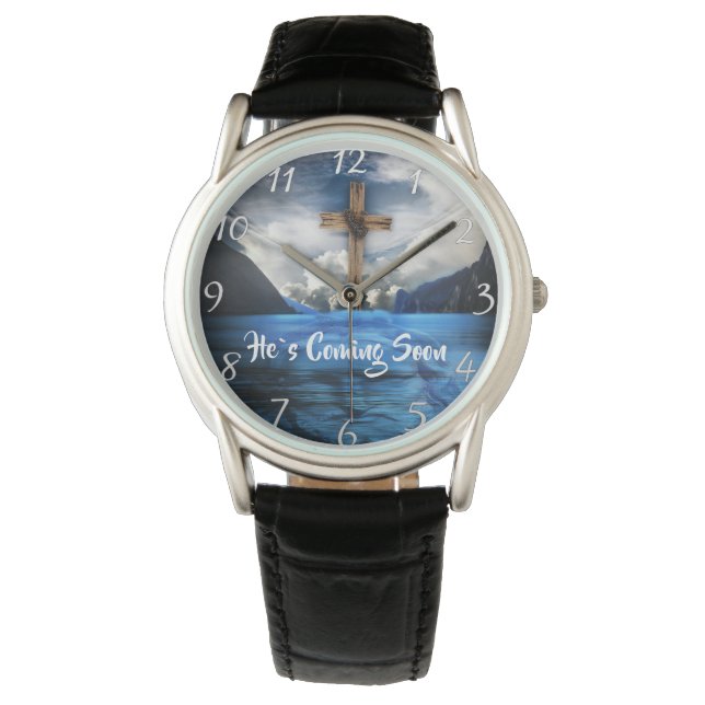 HE`S COMING SOON Jesus in the rippling water Watch (Front)