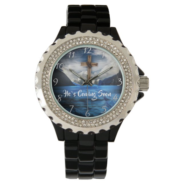 HE`S COMING SOON Jesus in the rippling water Watch (Front)